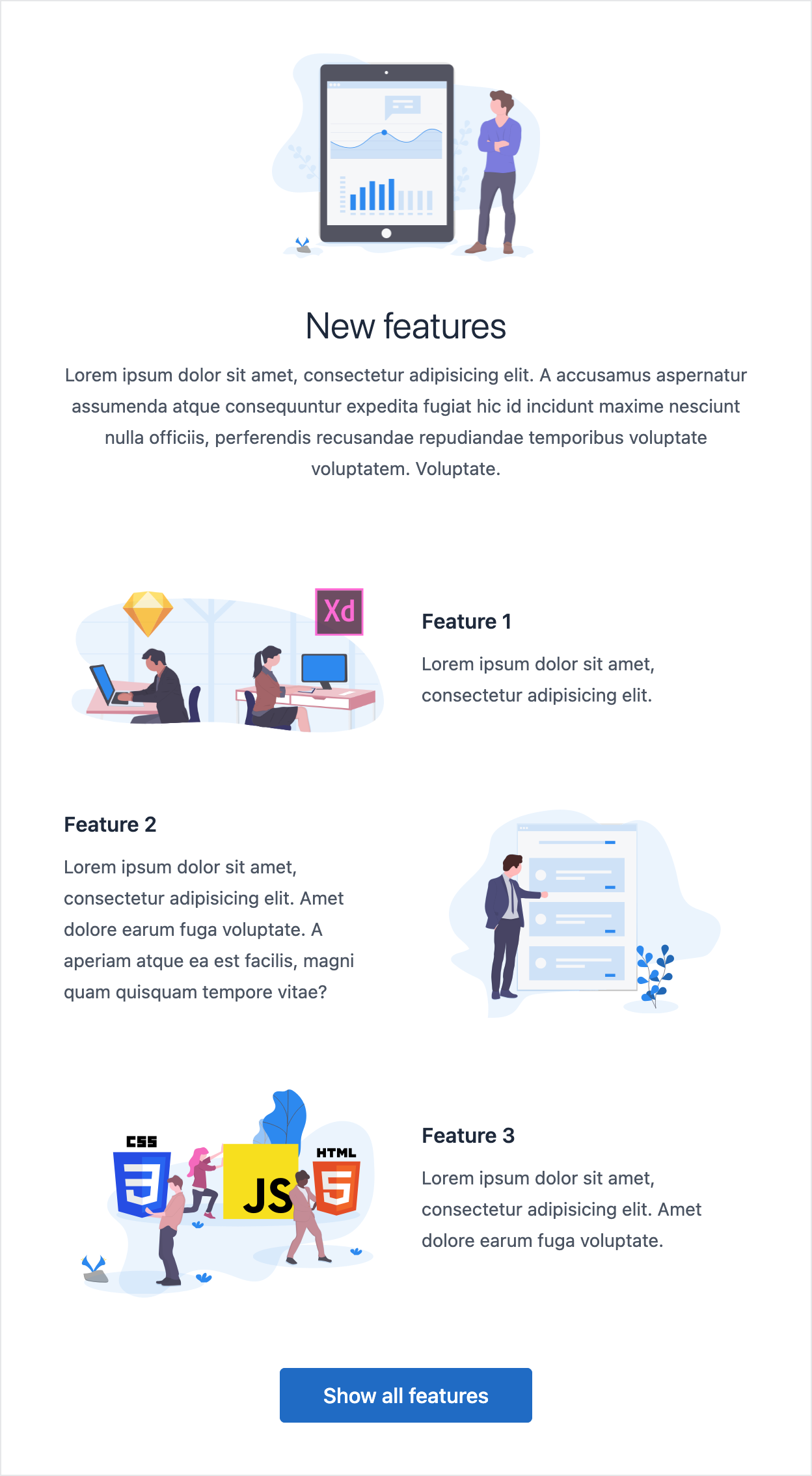 Email template with new features