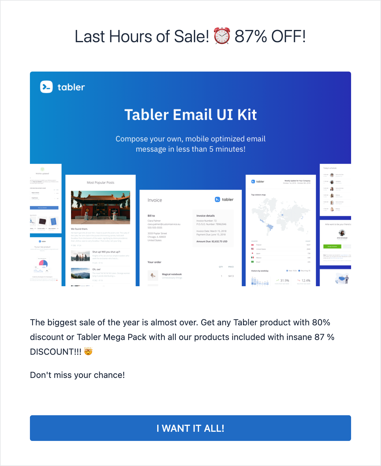 Email template for sales