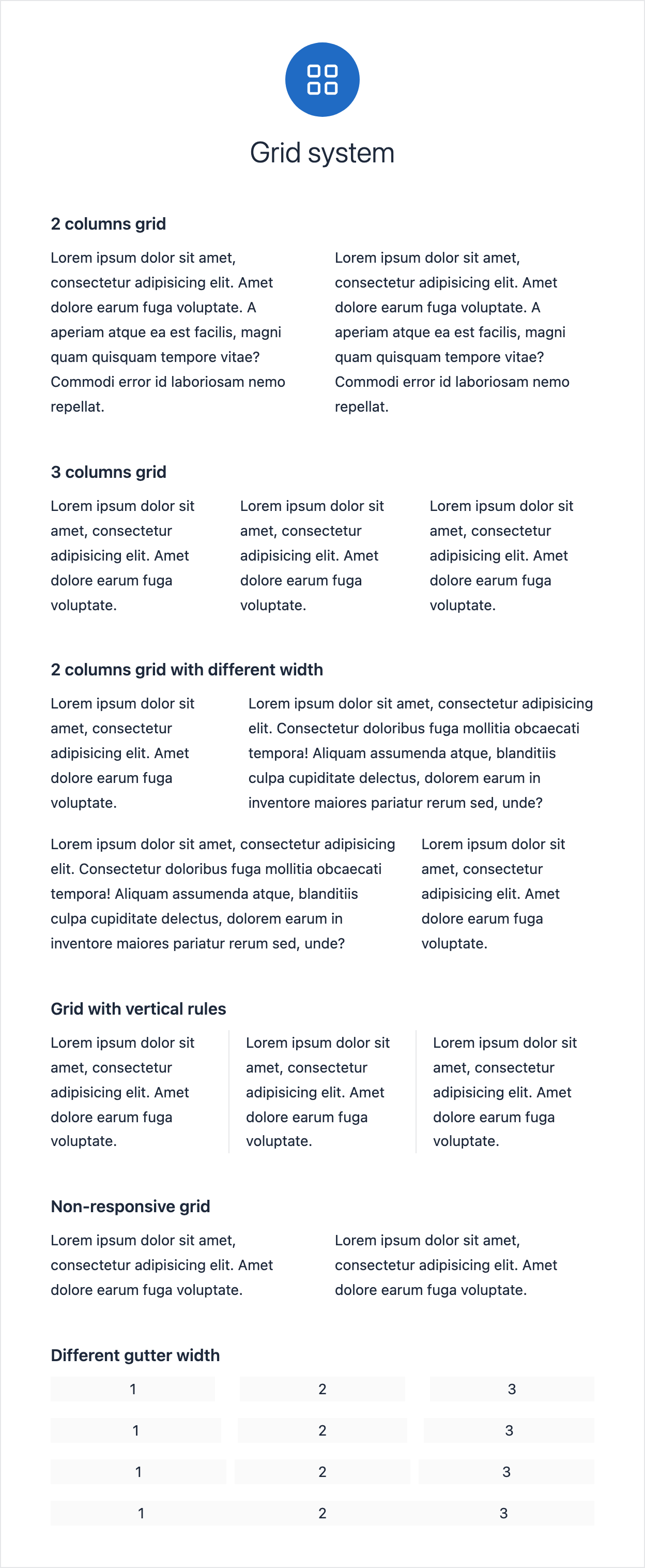 Email template with a grid system